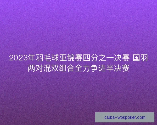 2023年羽毛球亚锦赛四分之一决赛 国羽两对混双组合全力争进半决赛